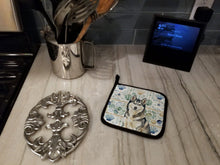 Load image into Gallery viewer, Agouti Siberian Husky Coastal Sea Glass Pair of Pot Holders