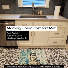 Load image into Gallery viewer, Agouti Siberian Husky Coastal Sea Glass Memory Foam Kitchen Mat
