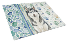 Load image into Gallery viewer, Siberian Husky Coastal Sea Glass Glass Cutting Board
