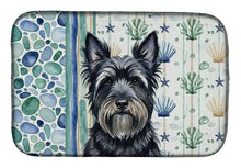 Load image into Gallery viewer, Black Skye Terrier Coastal Sea Glass Dish Drying Mat