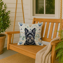Load image into Gallery viewer, Black Skye Terrier Coastal Sea Glass Throw Pillow