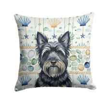 Load image into Gallery viewer, Black Skye Terrier Coastal Sea Glass Throw Pillow