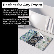 Load image into Gallery viewer, Black Skye Terrier Coastal Sea Glass Memory Foam Kitchen Mat