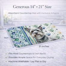 Load image into Gallery viewer, Gray Skye Terrier Coastal Sea Glass Dish Drying Mat