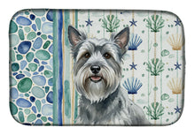 Load image into Gallery viewer, Gray Skye Terrier Coastal Sea Glass Dish Drying Mat