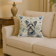 Load image into Gallery viewer, Gray Skye Terrier Coastal Sea Glass Throw Pillow