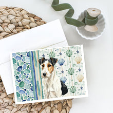 Load image into Gallery viewer, Smooth Fox Terrier Coastal Sea Glass Greeting Cards Pack of 8