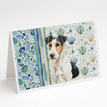 Load image into Gallery viewer, Smooth Fox Terrier Coastal Sea Glass Greeting Cards Pack of 8