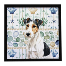 Load image into Gallery viewer, Smooth Fox Terrier Coastal Sea Glass Framed Metal Print