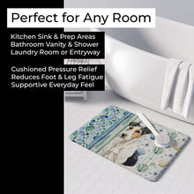 Load image into Gallery viewer, Smooth Fox Terrier Coastal Sea Glass Memory Foam Kitchen Mat