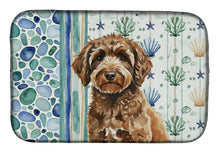 Load image into Gallery viewer, Spanish Water Dog Coastal Sea Glass Dish Drying Mat