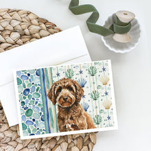 Load image into Gallery viewer, Spanish Water Dog Coastal Sea Glass Greeting Cards Pack of 8
