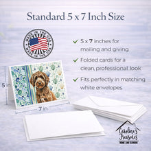 Load image into Gallery viewer, Spanish Water Dog Coastal Sea Glass Greeting Cards Pack of 8