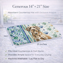 Load image into Gallery viewer, Spinone Italiano Coastal Sea Glass Dish Drying Mat