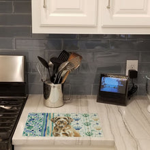 Load image into Gallery viewer, Spinone Italiano Coastal Sea Glass Glass Cutting Board