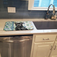 Load image into Gallery viewer, Black Staffordshire Bull Terrier Coastal Sea Glass Dish Drying Mat