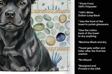 Load image into Gallery viewer, Black Staffordshire Bull Terrier Coastal Sea Glass Kitchen Towel