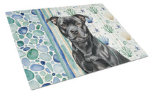 Load image into Gallery viewer, Black Staffordshire Bull Terrier Coastal Sea Glass Glass Cutting Board