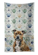 Load image into Gallery viewer, Brindle Staffordshire Bull Terrier Coastal Sea Glass Kitchen Towel