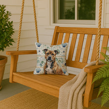 Load image into Gallery viewer, Brindle Staffordshire Bull Terrier Coastal Sea Glass Throw Pillow