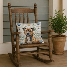 Load image into Gallery viewer, Brindle Staffordshire Bull Terrier Coastal Sea Glass Throw Pillow