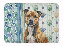 Load image into Gallery viewer, Brindle Staffordshire Bull Terrier Coastal Sea Glass Memory Foam Kitchen Mat