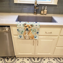 Load image into Gallery viewer, Fawn Staffordshire Bull Terrier Coastal Sea Glass Kitchen Towel