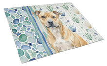 Load image into Gallery viewer, Fawn Staffordshire Bull Terrier Coastal Sea Glass Glass Cutting Board