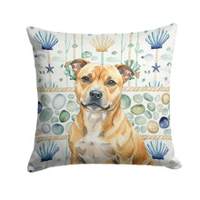Load image into Gallery viewer, Fawn Staffordshire Bull Terrier Coastal Sea Glass Throw Pillow
