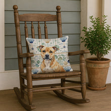 Load image into Gallery viewer, Fawn Staffordshire Bull Terrier Coastal Sea Glass Throw Pillow