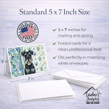 Load image into Gallery viewer, Standard Schnauzer Coastal Sea Glass Greeting Cards Pack of 8