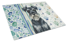 Load image into Gallery viewer, Standard Schnauzer Coastal Sea Glass Glass Cutting Board
