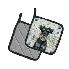 Load image into Gallery viewer, Standard Schnauzer Coastal Sea Glass Pair of Pot Holders