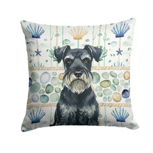 Load image into Gallery viewer, Standard Schnauzer Coastal Sea Glass Throw Pillow