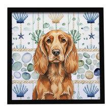 Load image into Gallery viewer, Sussex Spaniel Coastal Sea Glass Framed Metal Print