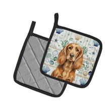 Load image into Gallery viewer, Sussex Spaniel Coastal Sea Glass Pair of Pot Holders