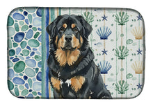 Load image into Gallery viewer, Black and Tan Tibetan Mastiff Coastal Sea Glass Dish Drying Mat