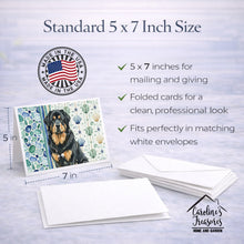 Load image into Gallery viewer, Black and Tan Tibetan Mastiff Coastal Sea Glass Greeting Cards Pack of 8