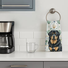 Load image into Gallery viewer, Black and Tan Tibetan Mastiff Coastal Sea Glass Kitchen Towel