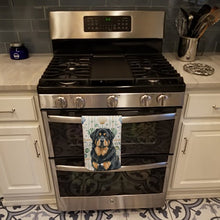 Load image into Gallery viewer, Black and Tan Tibetan Mastiff Coastal Sea Glass Kitchen Towel