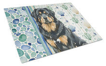 Load image into Gallery viewer, Black and Tan Tibetan Mastiff Coastal Sea Glass Glass Cutting Board