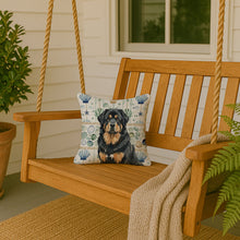 Load image into Gallery viewer, Black and Tan Tibetan Mastiff Coastal Sea Glass Throw Pillow