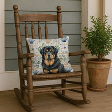 Load image into Gallery viewer, Black and Tan Tibetan Mastiff Coastal Sea Glass Throw Pillow