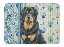 Load image into Gallery viewer, Black and Tan Tibetan Mastiff Coastal Sea Glass Memory Foam Kitchen Mat