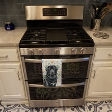 Load image into Gallery viewer, Black Tibetan Mastiff Coastal Sea Glass Kitchen Towel