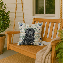 Load image into Gallery viewer, Black Tibetan Mastiff Coastal Sea Glass Throw Pillow