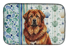 Load image into Gallery viewer, Red Gold Tibetan Mastiff Coastal Sea Glass Dish Drying Mat