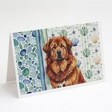 Load image into Gallery viewer, Red Gold Tibetan Mastiff Coastal Sea Glass Greeting Cards Pack of 8