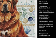 Load image into Gallery viewer, Red Gold Tibetan Mastiff Coastal Sea Glass Kitchen Towel