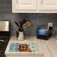 Load image into Gallery viewer, Red Gold Tibetan Mastiff Coastal Sea Glass Glass Cutting Board